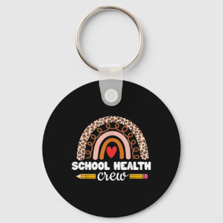 Cute Rainbow Back To School Health Crew School Key Ring