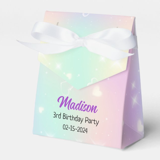 Cute Rainbow Birthday  Favour Box (Front Side)