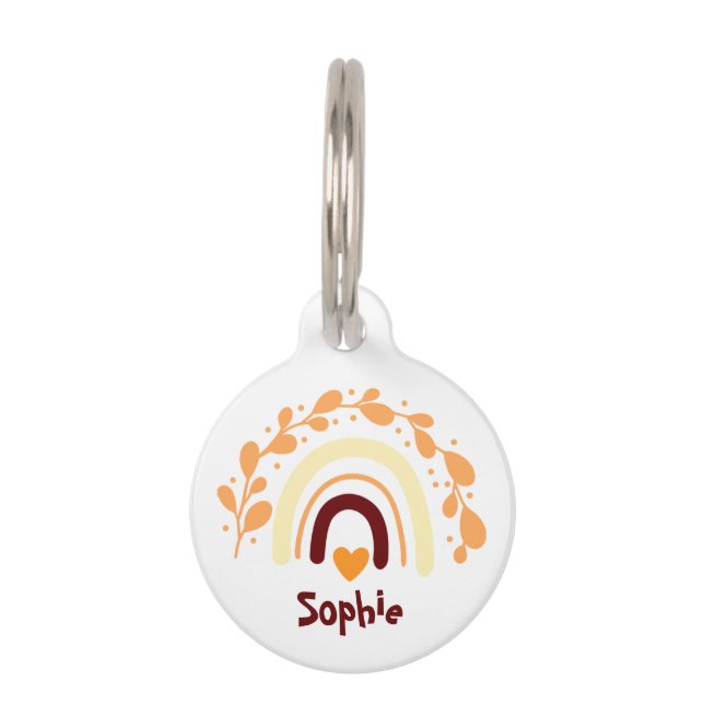 CUTE RAINBOW BOHO   PET TAG (Front)