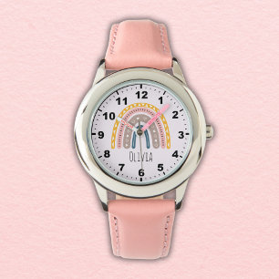 Cute Rainbow Boho Watercolor Multicolor Watch