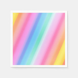 Cute Rainbow Bright and Colorful Birthday Napkin