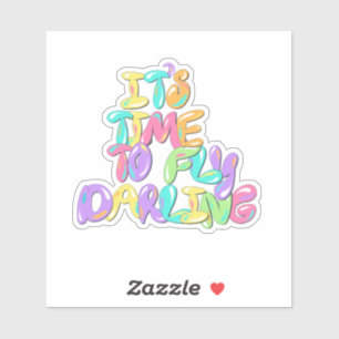 Cute Rainbow Bubble Letter Positive Quote