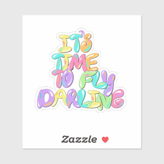 Cute Rainbow Bubble Letter Positive Quote (Sheet)