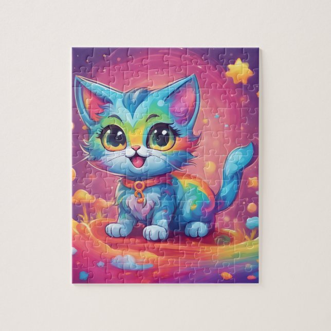 Cute Rainbow  Cat Jigsaw Puzzle (Vertical)