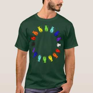 Cute Rainbow Cats Circle T-Shirt