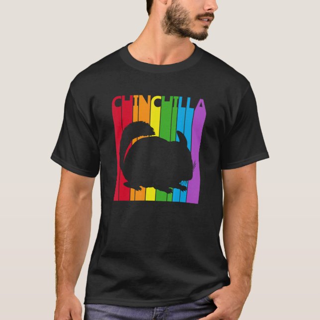 Cute Rainbow Chinchilla Animal T-Shirt (Front)