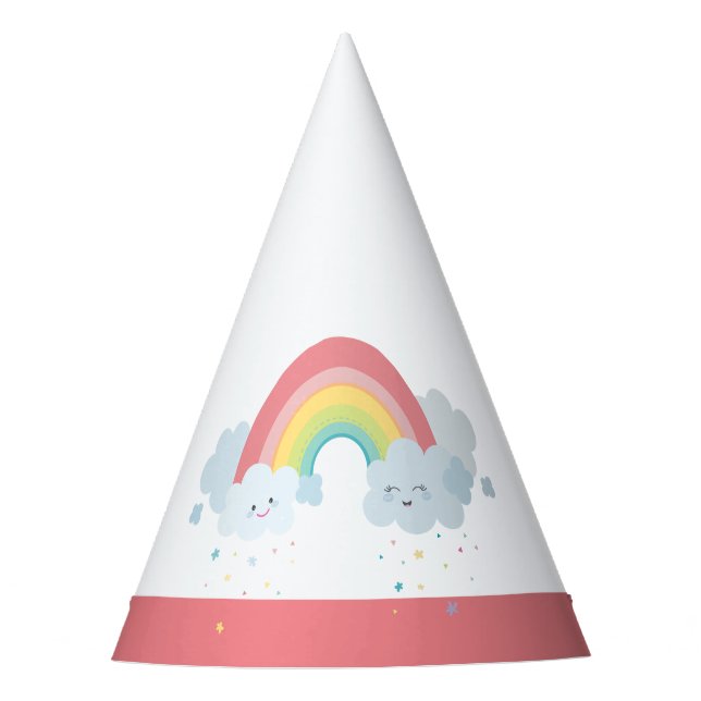 CUTE RAINBOW CLOUDS kawaii party pastel colours Party Hat (Front)