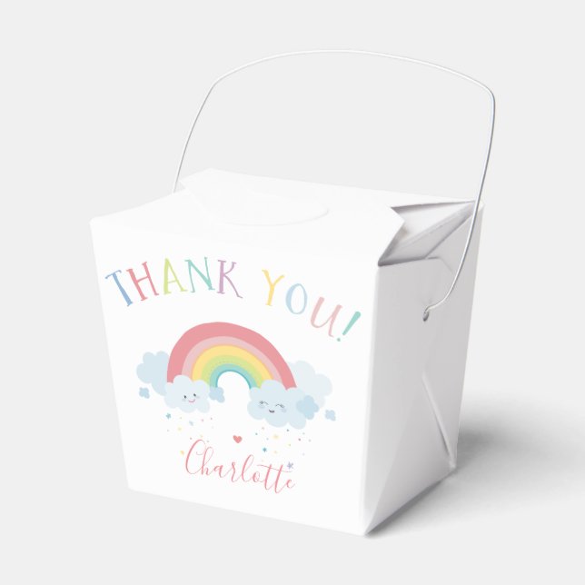 CUTE RAINBOW CLOUDS kids pastel colours picture Favour Box (Front Side)