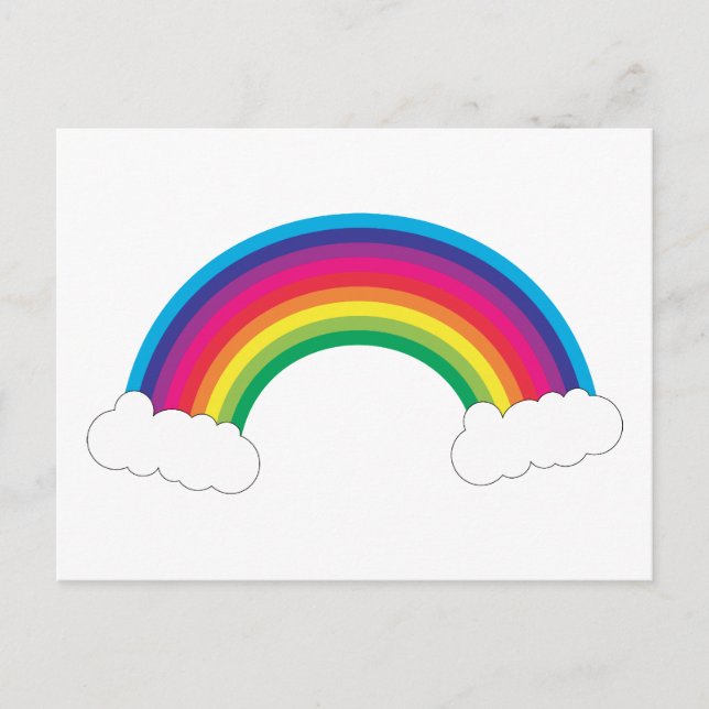 Cute Rainbow Clouds Postcard (Front)