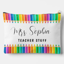 Cute Rainbow Colour Pencils Personalised Teacher
