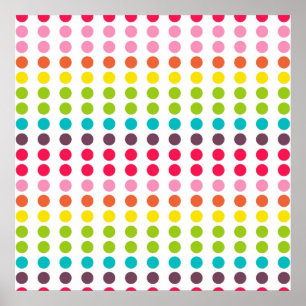 Cute Rainbow Coloured Polka Dots Poster