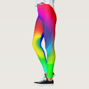 Cute rainbow colours pattern leggings