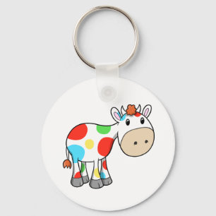Cute Rainbow Cow  Key Chain