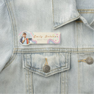 Cute Rainbow Custom Kid Name & Photo  Tag