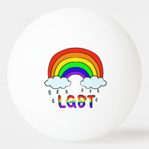 Cute Rainbow Cute Doodle LGBTQ Ping Pong Ball