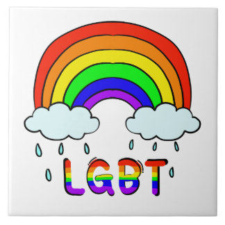 Cute Rainbow Cute Doodle LGBTQ Tile