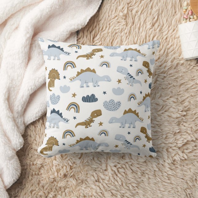 Cute Rainbow Dinosaur Pattern Cushion (Blanket)
