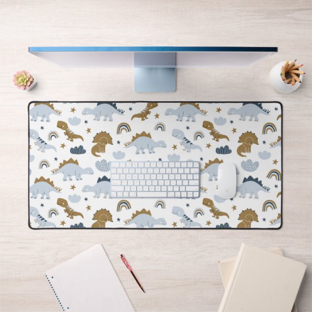 Cute Rainbow Dinosaur Pattern Desk Mat (Office 1)