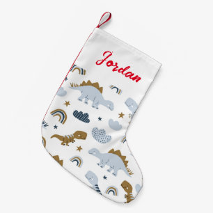 Cute Rainbow Dinosaur Pattern Small Christmas Stocking