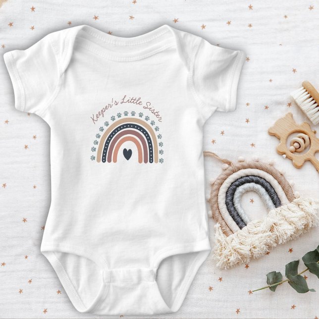 Cute Rainbow Dog Name Baby Bodysuit (Creator Uploaded)
