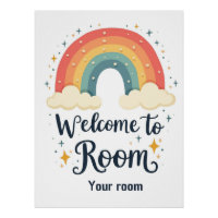 Cute Rainbow Door Sign for Classroom