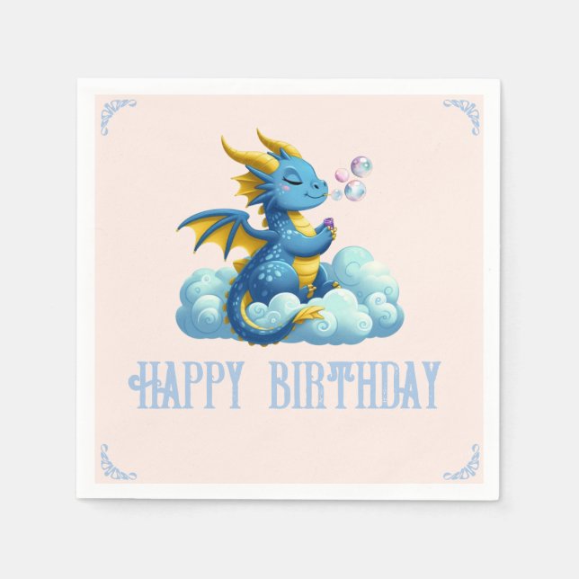 Cute/Rainbow/Dragon/Whimsical  Napkin (Front)