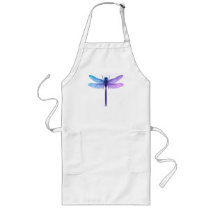 Cute Rainbow Dragonfly Long Apron