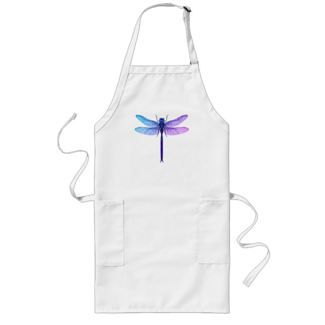 Cute Rainbow Dragonfly Long Apron (Front)