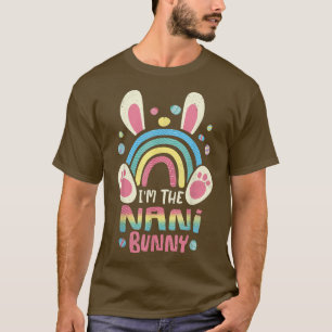 Cute Rainbow Easter Eggs Bunny Ears One Hoppy Nani T-Shirt