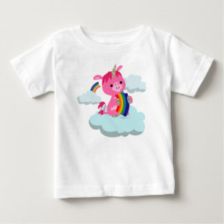 Cute Rainbow-Eating Cartoon Unicorn Baby T-Shirt