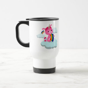 Cute Rainbow-Eating Cartoon Unicorn Commuter Mug