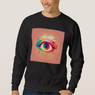 Cute Rainbow Eye Illustration Colorful Tears Uniqu Sweatshirt