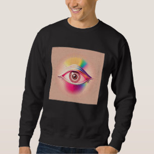 Cute Rainbow Eye Illustration Colorful Tears Uniqu Sweatshirt