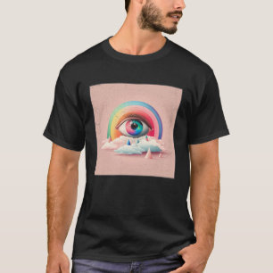 Cute Rainbow Eye Illustration Colorful Tears Uniqu T-Shirt