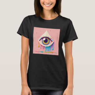 Cute Rainbow Eye Illustration Colourful Tears Uniq T-Shirt