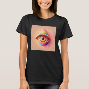 Cute Rainbow Eye Illustration Colourful Tears Uniq T-Shirt