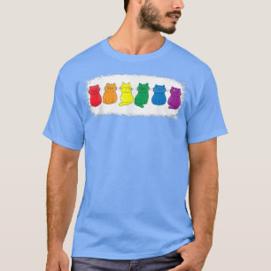 Cute Rainbow Flag Cats Lover Owner Gay Pride Month T-Shirt