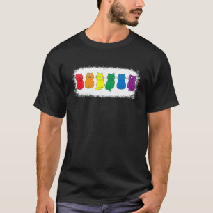 Cute Rainbow Flag Cats  Owner Gay Pride Month Lgbt T-Shirt