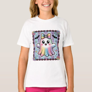 Cute Rainbow Ghost Spooky Season Halloween T-shirt