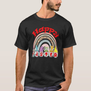 Cute Rainbow Gnome Easter Day Bunny Egg Spring Hap T-Shirt