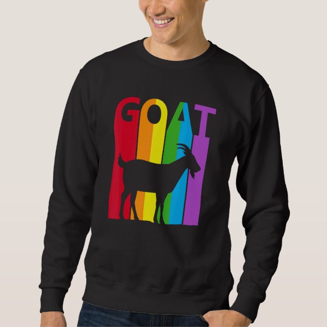 Cute Rainbow Goat Animal Sweatshirt (Front)
