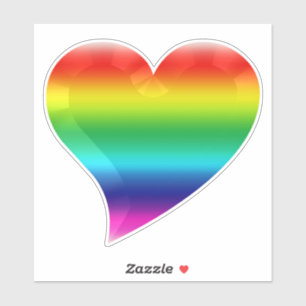Cute rainbow gradient colours big heart gay pride