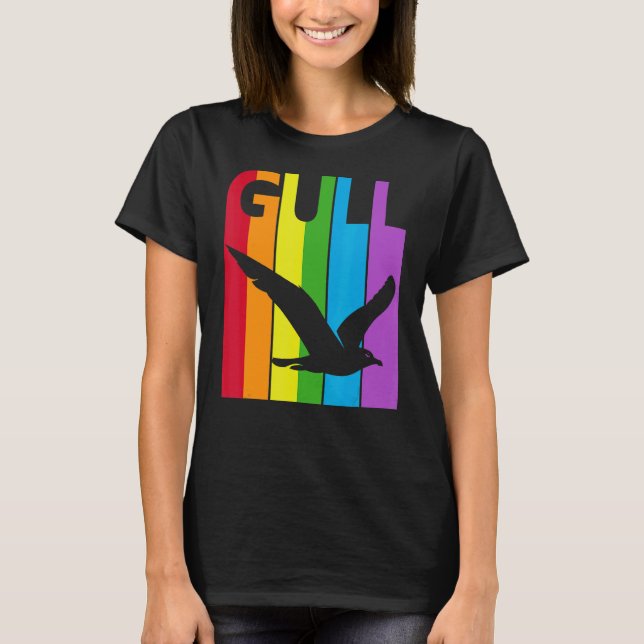 Cute Rainbow Gull bird T-Shirt (Front)