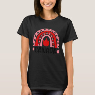 Cute Rainbow Happy Canada Day Canadian Flag Maple T-Shirt