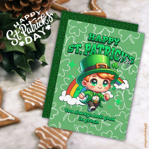 Cute Rainbow Happy St. Patrick's Day Celtic  Holiday Card