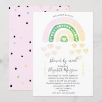 Cute Rainbow,Hearts,Dots,Baby Shower By Mail