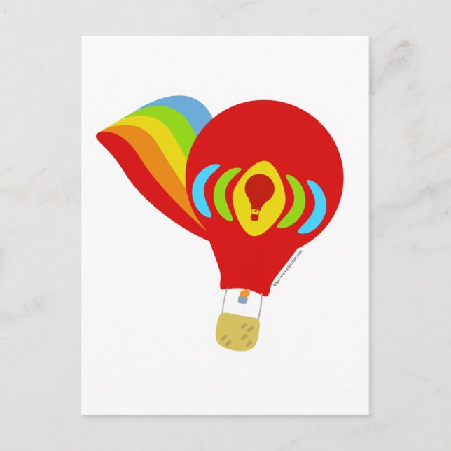 Cute Rainbow Hot Air Balloon Postcard (Front)