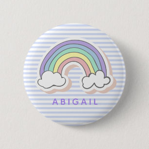 Cute Rainbow - Lavender Striped Kids' 6 Cm Round Badge