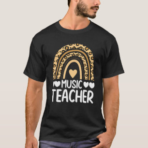 Cute Rainbow Leopard Music Teacher Men And Women T-Shirt