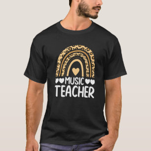Cute Rainbow Leopard Music Teacher Men And Women T-Shirt